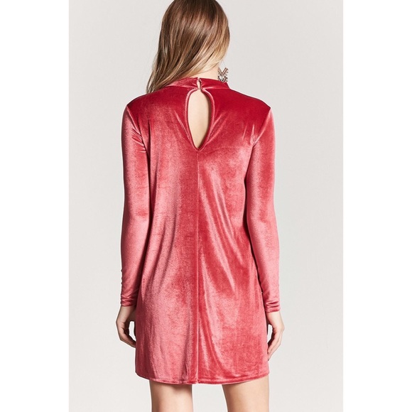 Velvet Shift dress mock neck - Picture 4 of 4